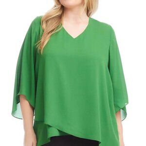Karen Kane Plus-Size Silky Crepe V-Neck Top
